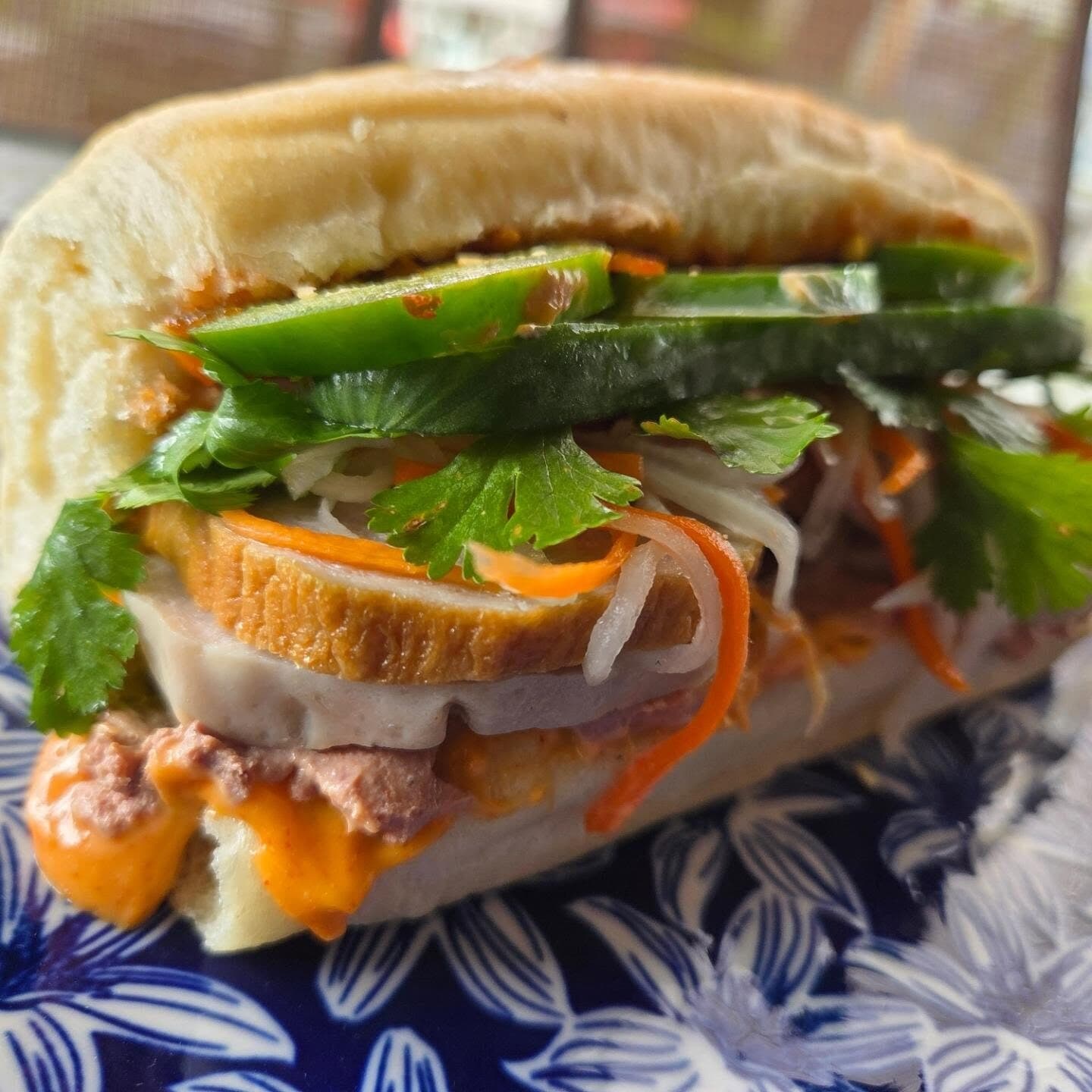 Viet Nom Nom — Vietnamese-style sandwich with pickled daikon, carrot and cilantro on a baguette